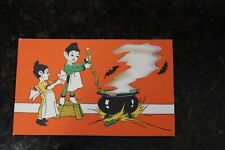 Vintage Greeting Card Party Invitation Halloween Die Cut Window Ca. 1920's picture