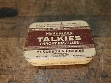 Antique McKesson's TALKIES Throat PILL'S Advertising Tin For SINGERS LOSS VOICE picture