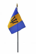 BARBADOS flag PACK OF TEN SMALL HAND WAVING FLAGS BARBADIAN CARIBBEAN picture