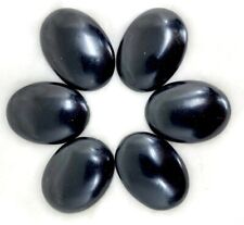 One (1) Natural Black Obsidian Worry Stone, Thumb Stone. picture