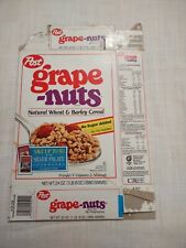 Vintage 1989 Post Raisin Grape Nuts Cereal Box Flat Empty~Used~Cookbook Offer picture