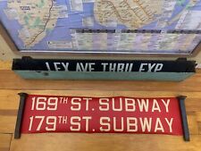 NYC QUEENS BUS ROLL SIGN VINTAGE 169 179  STREET SUBWAY COLLECTIBLE TRANSIT ART picture