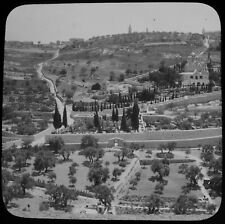 PALESTINE TRIP NO44 JERUSALEM MOUNT OF OLIVES C1940 Magic Lantern Slide PHOTO picture