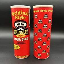 Set Of 2 Vintage 1980 Empty Pringles Cans Red Homestyle Potato Chips Multi Pack picture