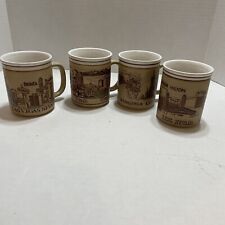 Karol Western Vintage/Retro Location Coffee Mugs - Set of 4 - Pre-Owned picture