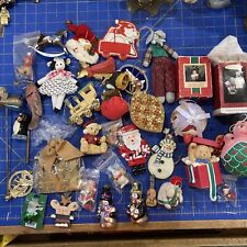 Lot of 37 vintage high-grade Christmas ornaments Santa Claus snowman Mermaid picture
