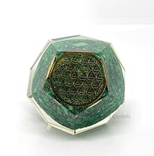 Flower of Life Malachite Orgonite Dodecahedron Immune System Chakra Balance picture