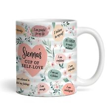 Floral A Cup Of Self Love Positive Affirmations Gift Tea Coffee Personalised Mug picture