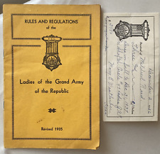 1935 GAR Ladies of the Grand Army of the Republic Rules Regulations Receipt picture