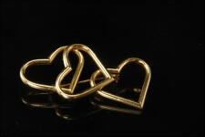 VINTAGE 3 HEARTS SHAPE 14K YELLOW GOLD PIN BROOCH  GLM picture