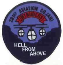 ARMY 281ST AVIATION COMPANY INTRUDERS HELL FROM ABOVE ROUND EMBROIDERED PATCH picture
