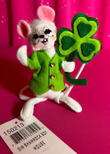 Annalee St. Patrick's Day 2013 Shamrock Boy Mouse in Vest~White Fur~150213 EUC picture