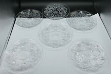 SIGNED French Baccarat Lagny Cut Crystal Underplates or Dishes Set of 6, ca 1935 picture