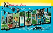 Greetings Kentucky BLOCK LETTERS Curt Teich Postcard picture