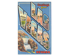Las Vegas, NV Postcard Vintage Greetings from Large Letter Linen 7A-H3114 Teich picture