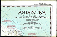 ⫸ 1957-9 September Vintage Original Map ANTARCTICA National Geographic - (549) picture