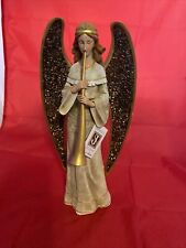 13” Golden Colored Angel With Mosaic Wings Open Box Item picture
