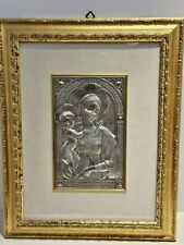 Antique Daniel S.R.L ITALY .925 Sterling Silver Repousse Madonna & Child ARTWORK picture