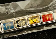 McDonald's Italian Charm Bracelet Stainless Shake Hamburger Fries Arches RARE picture