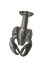Vintage GG Harris 1995 Fine Pewter Antiquated Lobster Hat Vest Pin Brooch 1995 picture