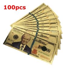 100Pcs President Donald Trump Colorized $1000000 Dollar Bill Gold Foil Banknote picture