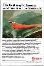 VINTAGE PRINT ADVERTISING MONSANTO WILDFIRE Fighting with Di-hydrogen Chemicals picture