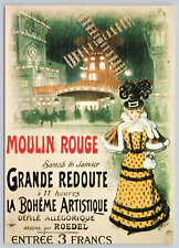 Post Card Red Mill Feature The Bohemian Artist Printed in France F. Nugeron D114 picture