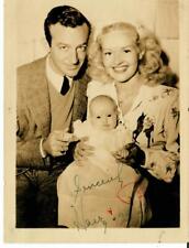 RARE Harry James & Betty Grable Hand Signed 5X7 Sepia Photo COA picture