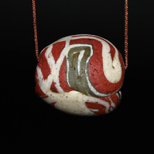 Big Ancient Mosaic Gabri Glass Bead with Multiple Colors Circa 2nd - 5th Century picture