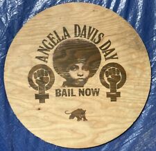 Black Panther Party Angela Davis Day Bail Now Vintage Wooden Signage 14 inches picture