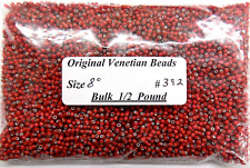 RARE 1/2# Pound Bulk 8/0 White Heart's Venetian Seed Beads African Trade V392 picture