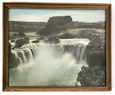 Shoshone Falls Twin Falls Idaho Vintage Colored Print Old Frame 16 X 20 picture