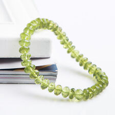 Natural Green Peridot Crystal Clear Abacus Beads Healing Bracelet 7mm AAAAA picture