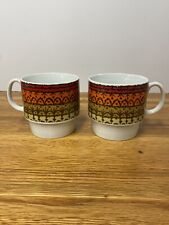 Vintage Holt Howard Stacking Coffee Mugs 1966 MCM Set of 2 RARE picture