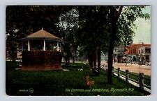 Plymouth NH-New Hampshire, The Common & Bandstand, Vintage c1912 Postcard picture