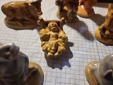 Vintage Ceramic Hand Painted Nativity Set  of 17 pieces picture