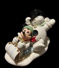 Lenox Disney A Snowy Day with Mickey Snowman Sledding Figurine picture