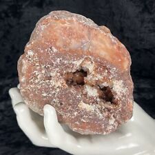 4.5” Natural Geode Agate Red Orange Crystal Quartz Cluster Ferruginous Kentucky picture
