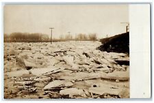 c1910's Ice In Green River Amboy Illinois IL Chase RPPC Photo Antique Postcard picture