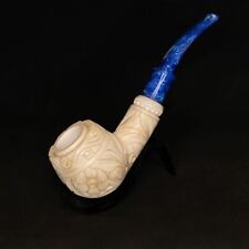 Smooth Meerschaum Pipe Handmade Embroidered Smoking Tobacco (No.0004) picture