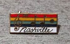 Nashville, Tennessee Treble Clef/Rainbow Staff & Notes Music Vintage Lapel Pin picture