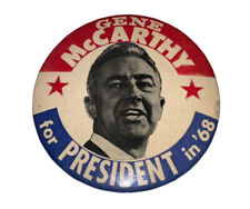 1968 Gene McCarthy for President Presidential 4 Inch Pin picture