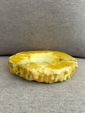 Vintage Genuine Marble Yellow Alabaster Ashtray * Hand Carved in Italy picture