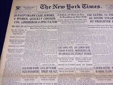 1935 JAN 3 NEW YORK TIMES 10 HAUPTMANN JURORS, 4 WOMEN, QUICKLY CHOSEN - NT 1942 picture