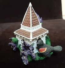 Miniature Birdhouses in Bloom Blackbird's Bower Figurine Hamilton Collection picture