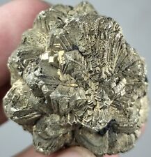 Golden pyrite Star formation after Marcasite AKA white iron pyrite good luster. picture