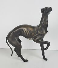 Bronze Whippet Greyhound Dog Metal Art Sculpture Figurine Vintage 12 inch  picture