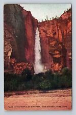 Zion National Park, Falls in Temple of Sinawava, Vintage Souvenir Postcard picture