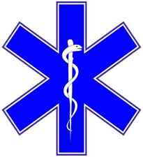 4.5 x 5 Star of Life Sticker Vinyl Medical Symbol Decal Emergency Sign Stickers picture