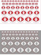 Fits GI Joe Cobra Clear Background Red or White 44 x Die Cut Stickers/Decals picture